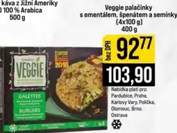 Jip Veggie palačinky s ementalem spenatalem a seminky nabídka