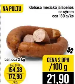 Jip Klobása mexická jalapeños se sýrem cca 180 g/ks nabídka