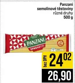 Jip Panzani semolinové těstoviny nabídka
