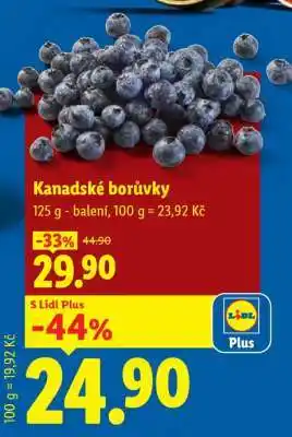 Lidl KANADSKÉ BORŮVKY nabídka