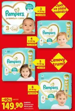 Lidl Pampers Premium Care dětské pleny nabídka