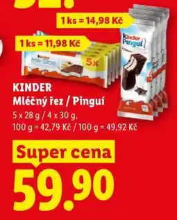 Lidl KINDER Mléčný řez/Pinguí nabídka