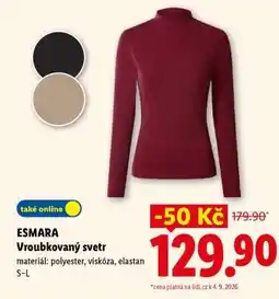 Lidl ESMARA Vroubkovaný Svetr nabídka