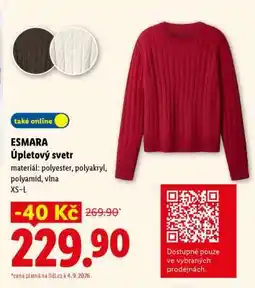Lidl Esmara ÚPLETOVÝ SVETR nabídka