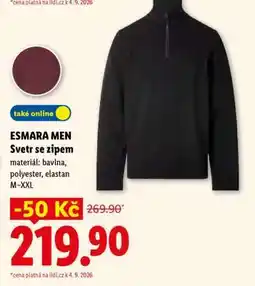 Lidl ESMARA MEN Svetr se zipem nabídka