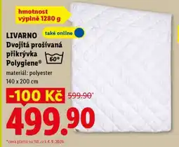 Lidl LIVARNO Dvojitá prošívaná přikrývka Polygiene nabídka