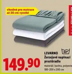 Lidl Livarno Žerzejové napínací prostěradlo nabídka
