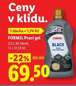 Lidl FORMIL Prací gel, 2,2 l/40 dávek nabídka