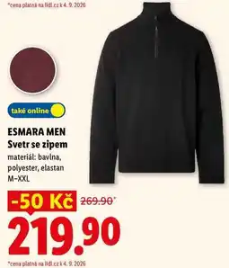 Lidl ESMARA MEN Svetr se zipem nabídka