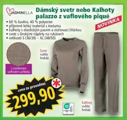 Norma Dámský svetr nebo Kalhoty palazzo z vaflového piqué nabídka