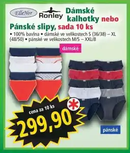 Norma Dámské kalhotky nebo Pánské slipy, sada 10 ks nabídka