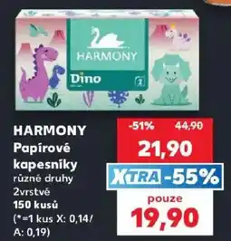 Kaufland Harmony papírové kapesníky nabídka