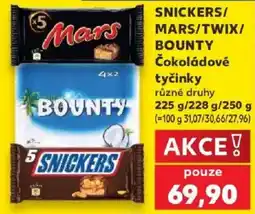 Kaufland Snickers/Mars/Twix/Bounty čokoládové tyčinky nabídka