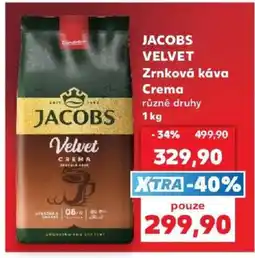 Kaufland Jacobs velvet zrnková káva crema nabídka