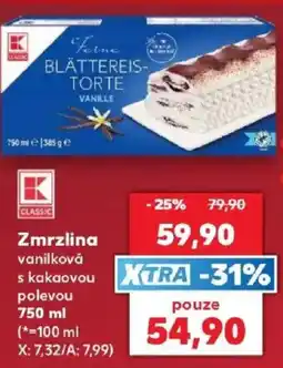 Kaufland K Classic zmrzlina vanilková s kakaovou polevou nabídka