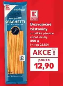 Kaufland K Classic bezvaječné těstoviny nabídka