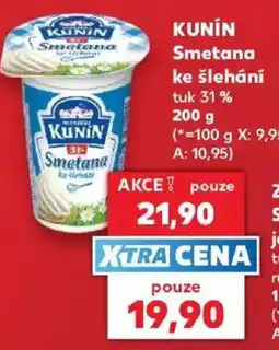 Kaufland Kunin smetana ke slehání nabídka