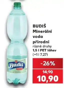 Kaufland Budiš minerální voda přírodní různé druhy nabídka
