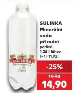 Kaufland Sulinka minerální voda přírodní perlivá nabídka