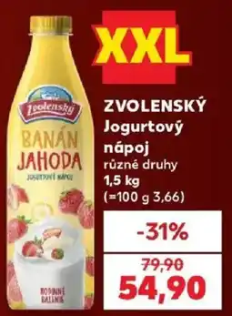 Kaufland Zvolenský jogurtový nápoj banán jahoda nabídka