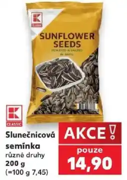 Kaufland K Classic slunečnicová semínka různé druhy nabídka