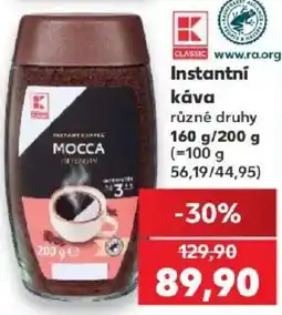 Kaufland K Classic instantní káva mocha intensity nabídka