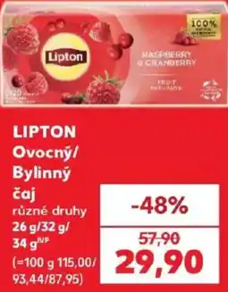 Kaufland Lipton Ovocný/Bylinný čaj nabídka