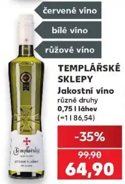 Kaufland Templářské jakostní víno nabídka