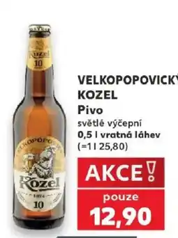 Kaufland Velkopořovický Kozel Pivo světlé výčepní nabídka