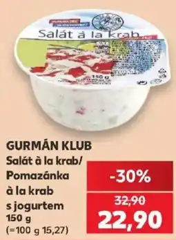 Kaufland Gurmán klub salát à la krab pomazánka à la krab s jogurtem nabídka
