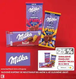 Kaufland Milka tabulkové čokolády nabídka
