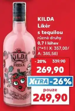 Kaufland Kilda likér s tequilou různé druhy nabídka
