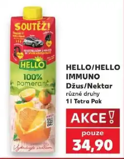 Kaufland Hello immuno džus/nektar nabídka