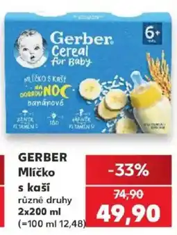 Kaufland Gerber Mličko s kaší nabídka
