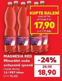 Kaufland Magnesia red minerální voda ochucená sycená nabídka