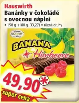 Norma Hauswirth banánky v čokoládě s ovocnou náplní nabídka