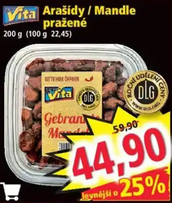 Vita arašidy mandle pražené