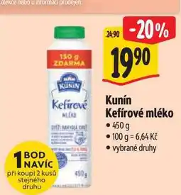 Albert Kunín Kefírové mléko nabídka
