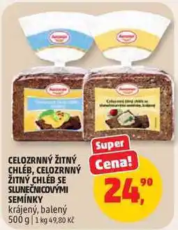 Penny Market CELOZRNNÝ ŽITNÝ CHLEB SE SLUNEČNICOVÝMI SEMÍNKY krájený, balený nabídka