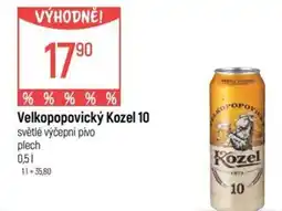 Globus Velkopopovický Kozel 10 světlé výčepní pivo nabídka