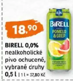 Terno BIRELL 0,0% nealkoholické pivo ochucené, vybrané druhy nabídka