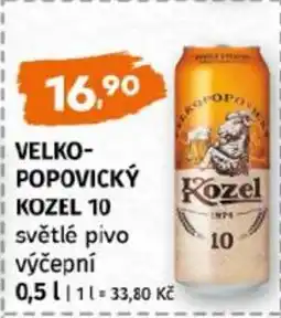 Terno VELKOPOPOVICKÝ KOZEL 10 světlé pivo výčepní nabídka