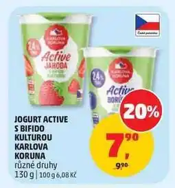 Penny Market JOGURT ACTIVE S BIFIDO KULTUROU KARLOVA KORUNA nabídka