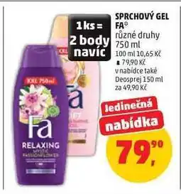 Penny Market SPRCHOVÝ GEL FA nabídka