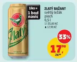 Penny Market ZLATÝ BAŽANT světlý ležák plech 0,5 l nabídka