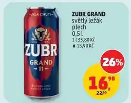 Penny Market ZUBR GRAND světlý ležák plech nabídka
