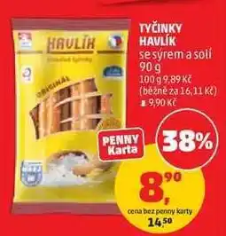 Penny Market TYČINKY HAVLÍK se sýrem a solí 90 g nabídka