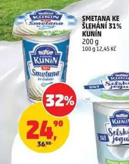 Penny Market Smetana ke šlehání 31 % Kunín nabídka