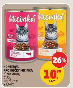 Penny Market KONZERVA PRO KOČKY MICINKA nabídka