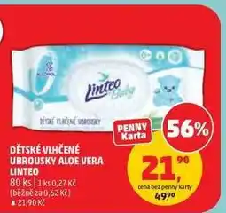 Penny Market Dětské vlhčené ubrousky Aloe Vera Linteo nabídka